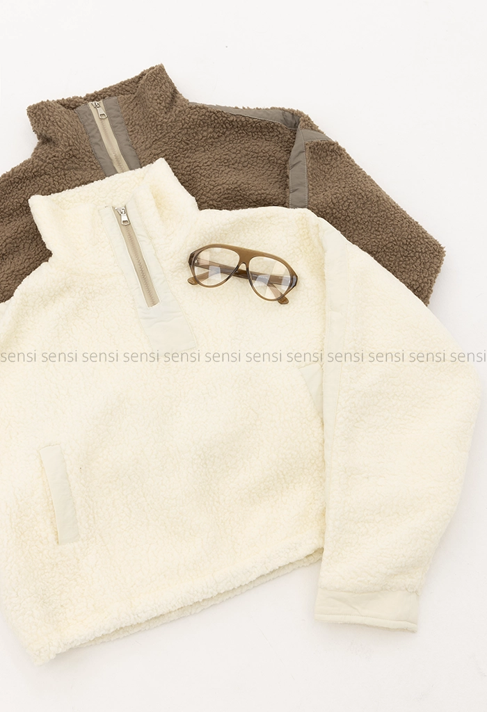 دورس نیم زیپ تدی داخل آستر دار کد1005189